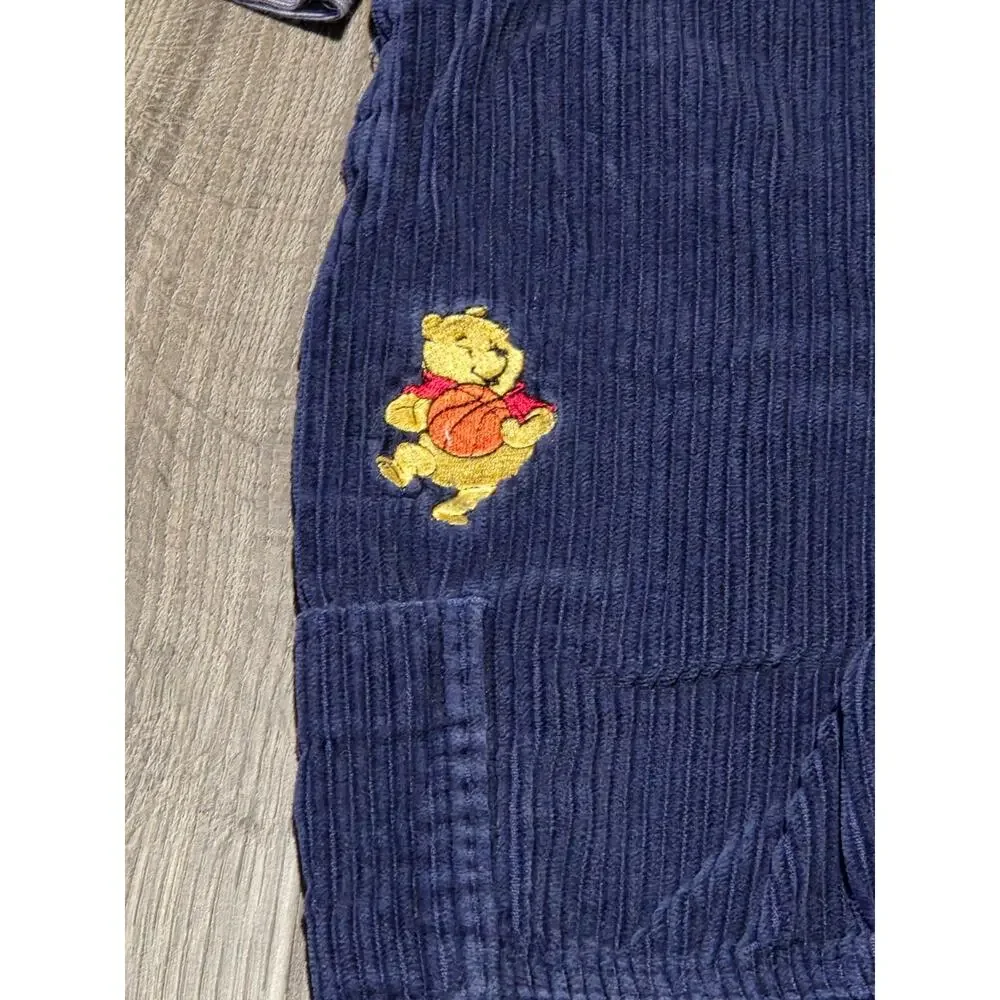Vintage Y2K Winnie The Pooh & Tigger Baseketball Corduroy Overalls & Shirt 24M